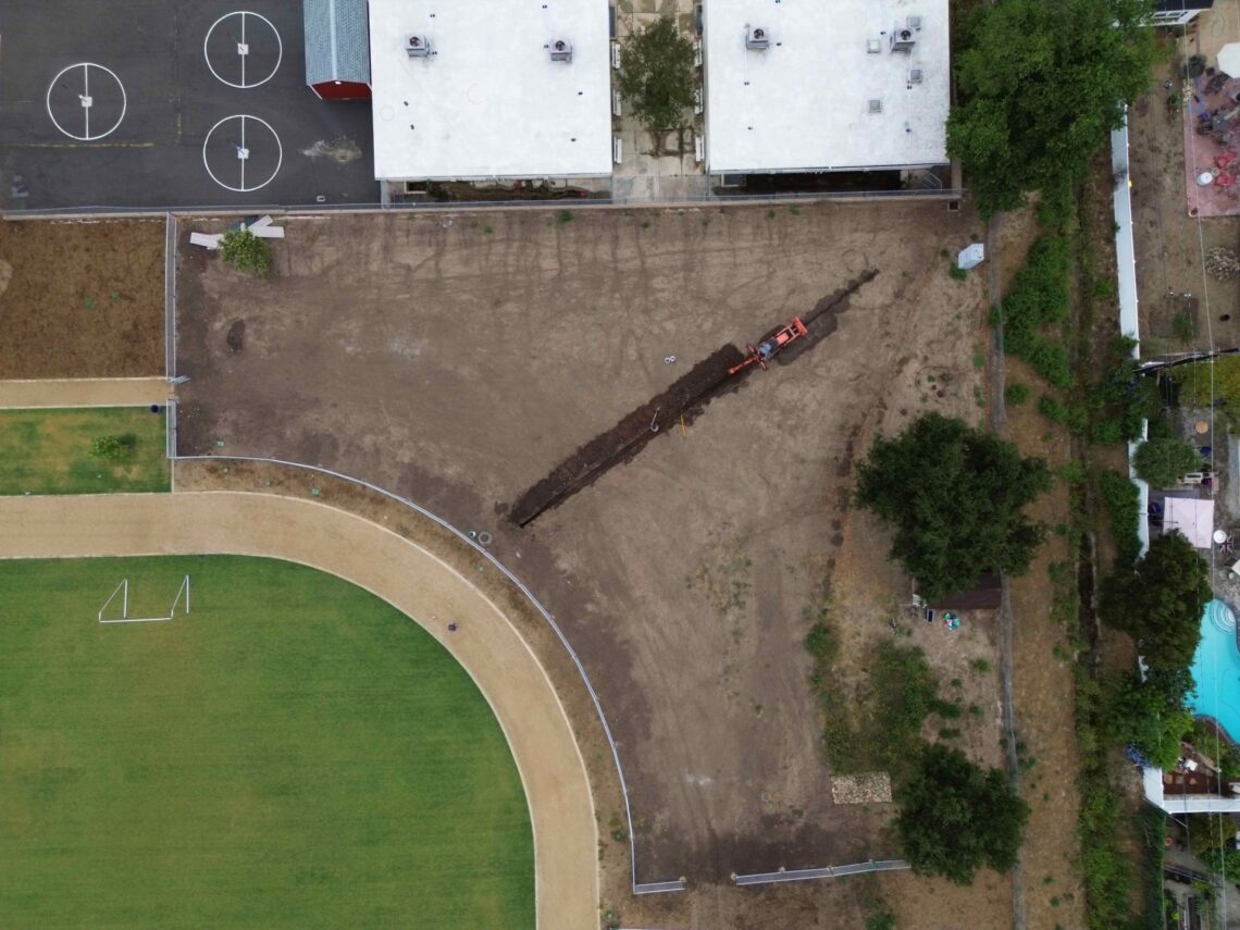 Drone view of the new garden space